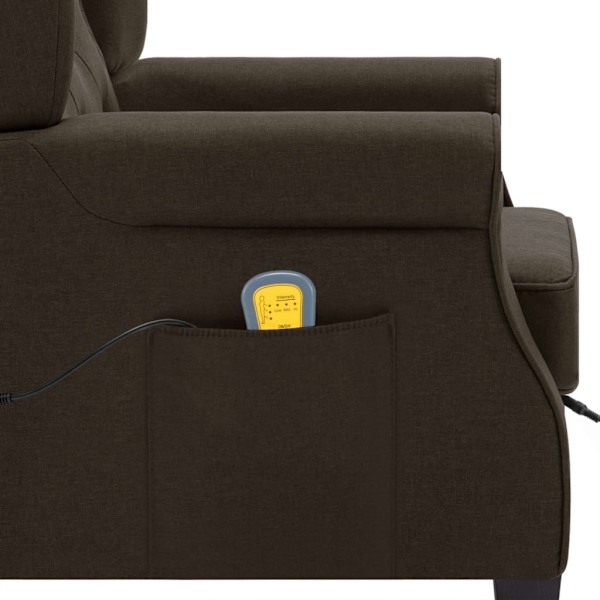 vidaXL Massagefåtölj med fotpall brun tyg Brun