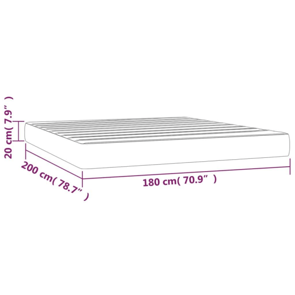 vidaXL Pocketresårmadrass gräddvit 180x200x20 cm tyg Kräm