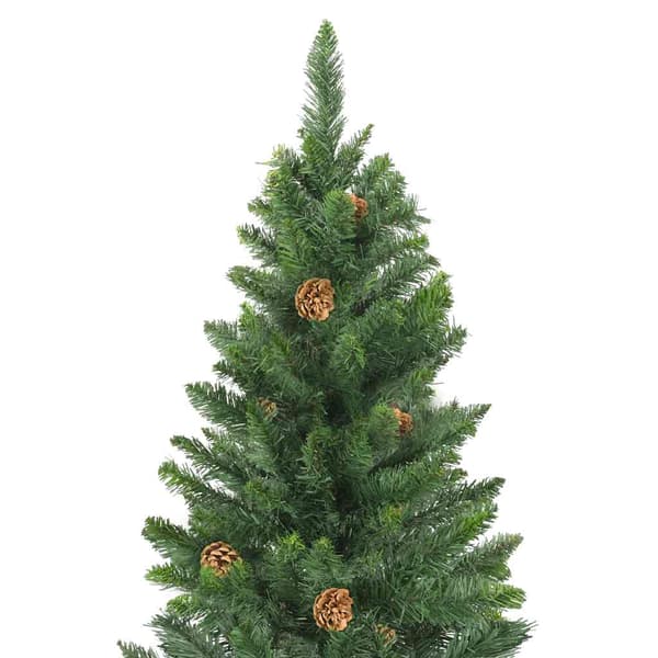vidaXL Belyst plastgran med kulor grön 210 cm Grön