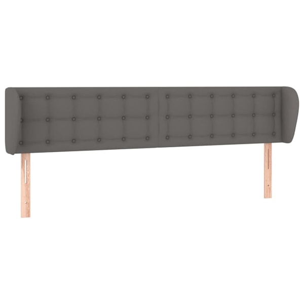 vidaXL Sänggavel med kanter grå 163x23x78/88 cm konstläder Grå