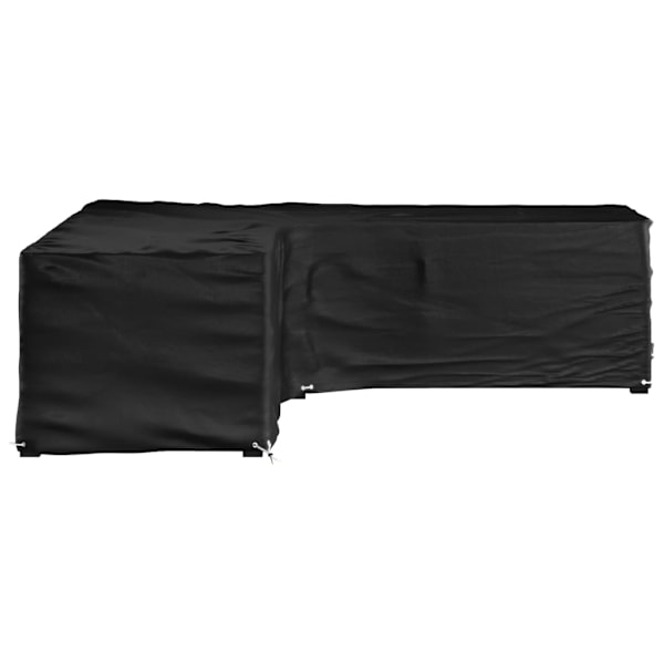 vidaXL Överdrag för utemöbler 16 ölj. 250x250x70cm L-format Svart