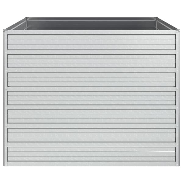vidaXL Odlingslåda upphöjd galvaniserat stål 100x100x77 cm silver Silver