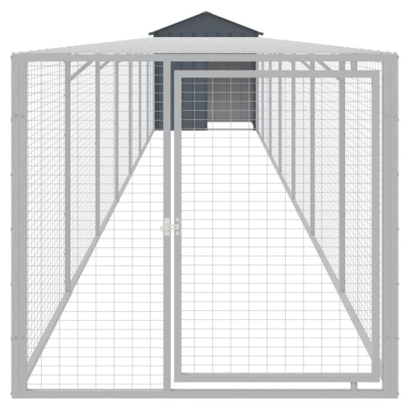 vidaXL Hönshus med gård antracit 117x813x123 cm galvaniserat stål Antracit