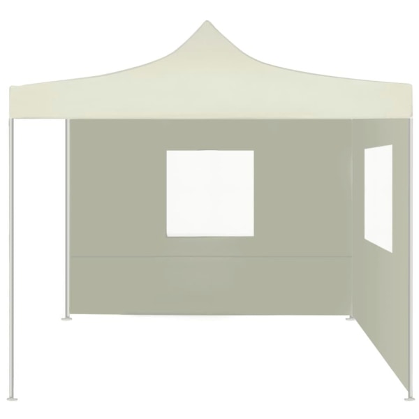 vidaXL Hopfällbart tält med 2 väggar 3x3 m gräddvit Creme