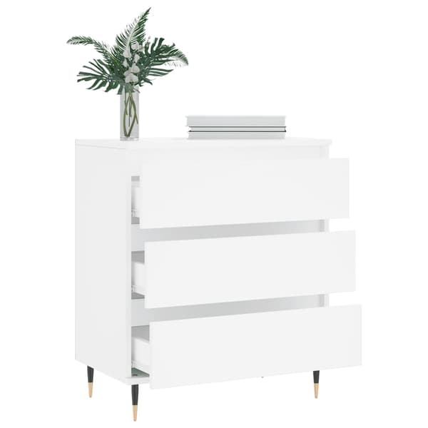 vidaXL Byrå vit 60x35x70 cm konstruerat trä Vit