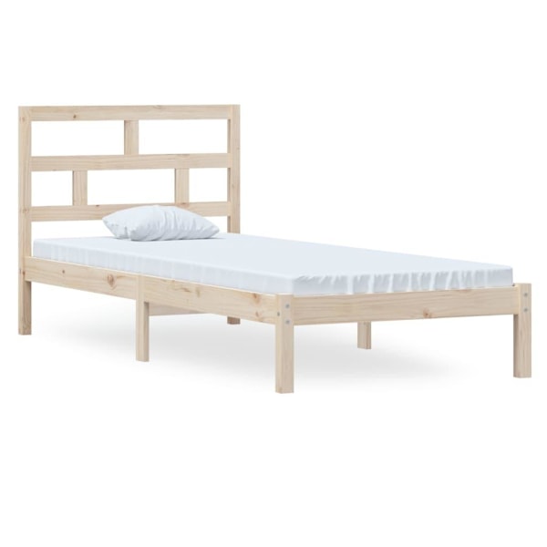 vidaXL Sängram massiv furu 100x200 cm enkelsäng Brun