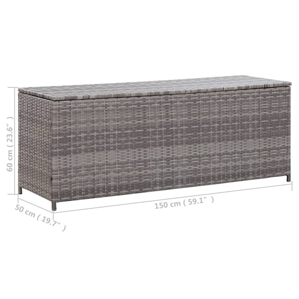 vidaXL Dynbox grå 150x50x60 cm konstrotting grå