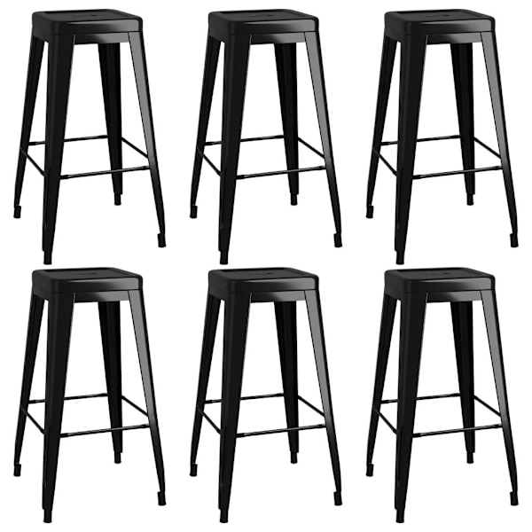 vidaXL Bargrupp 7 delar svart Svart
