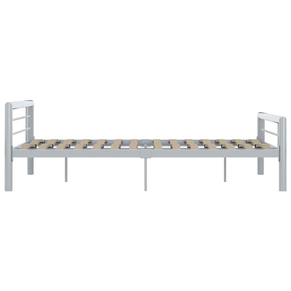 vidaXL Sängram grå och vit metall 120x200 cm grå