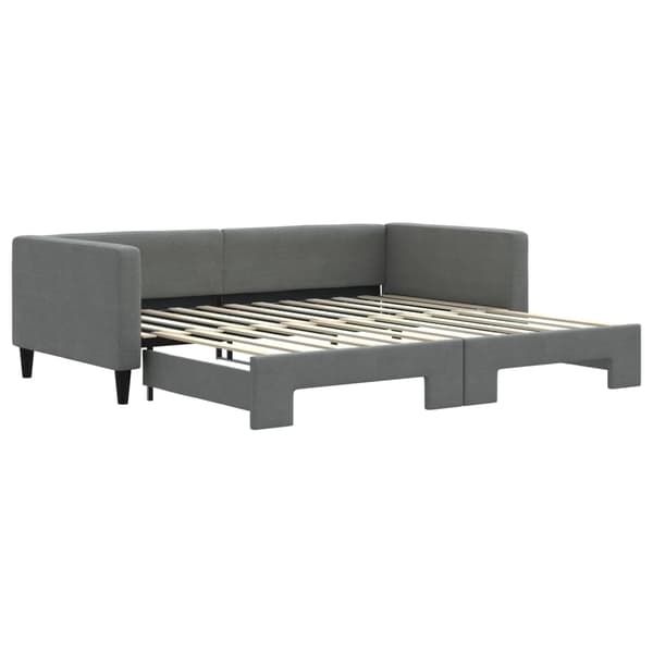 vidaXL Dagbädd utdragbar mörkgrå 100x200 cm tyg Grå