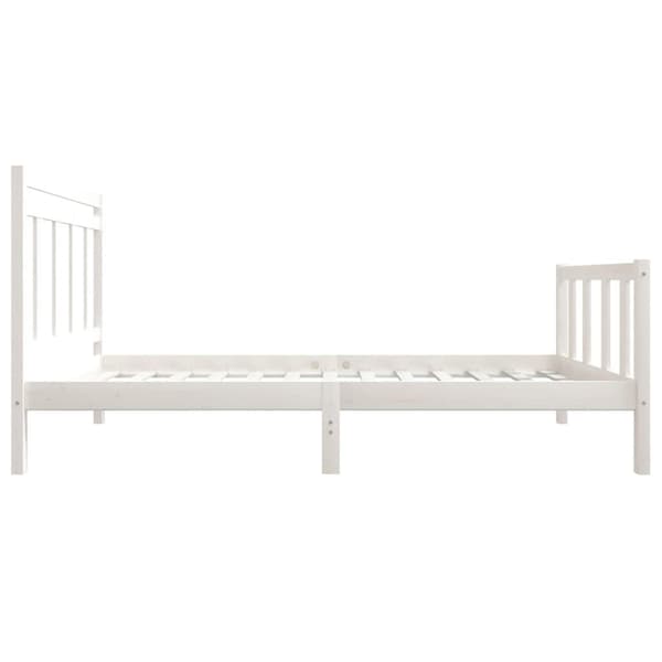vidaXL Sängram vit massivt trä 90x200 cm