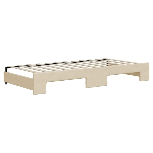 vidaXL Dagbädd utdragbar gräddvit 90x200 cm tyg Kräm