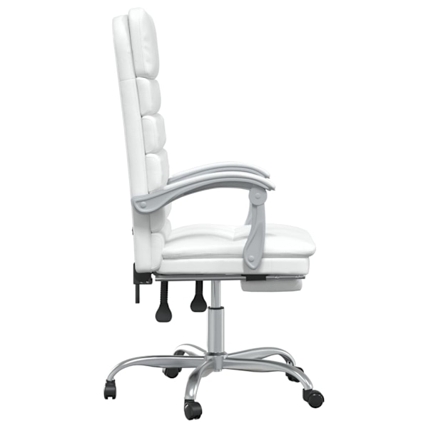 vidaXL Kontorsstol med massage vit konstläder Vit