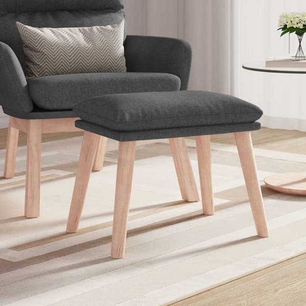 vidaXL Fotpall mörkgrå 45x29,5x35 cm tyg Grå