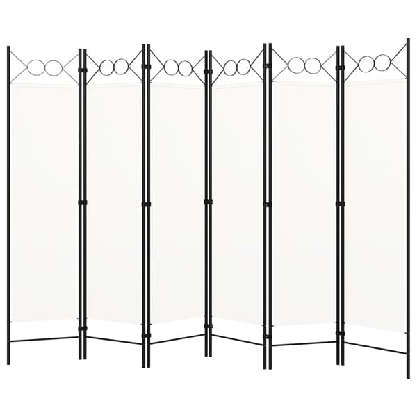 vidaXL Rumsavdelare 6 paneler vit 240x180 cm Vit