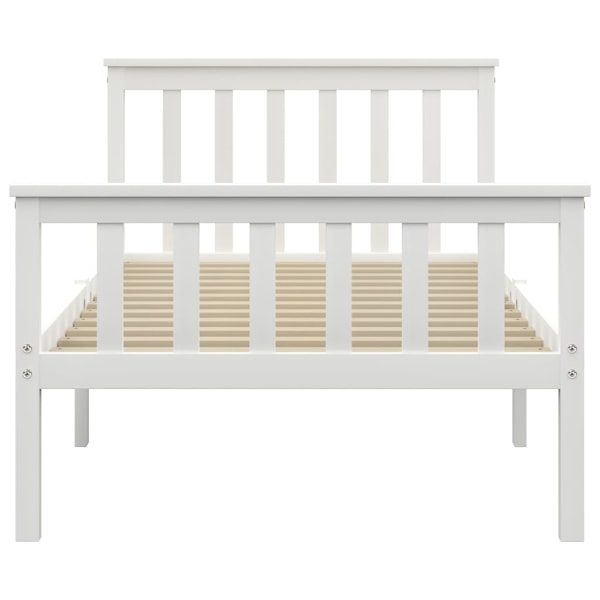 vidaXL Sängram vit massiv furu 90x200 cm Vit