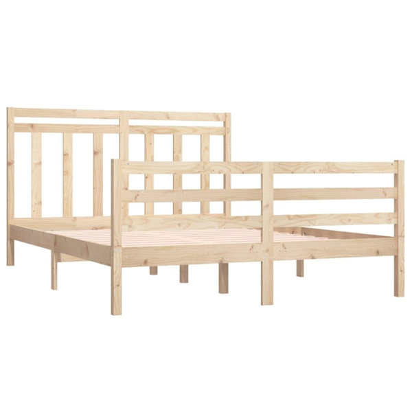 vidaXL Sängram massivt trä 120x190 cm Brun