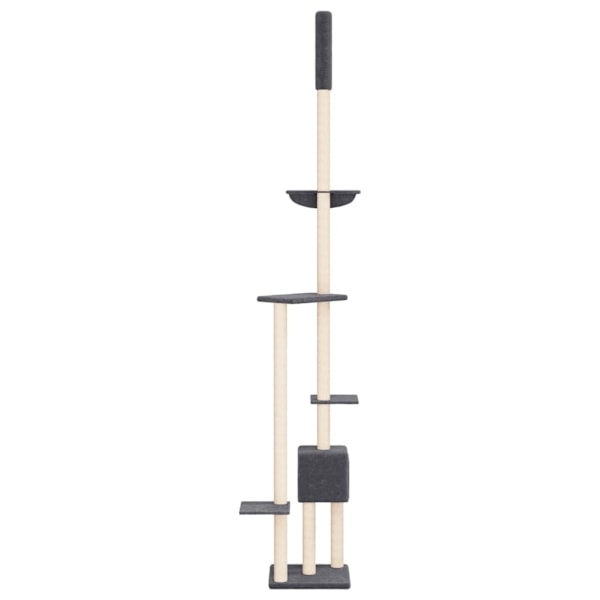 vidaXL Golv-till-tak klösträd mörkgrå 258,5-284,5 cm Grå