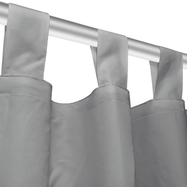 vidaXL Gardiner i microsatin 2 st med öglor 140x245 cm grå grå
