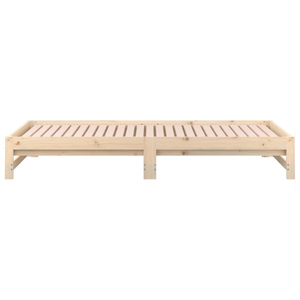 vidaXL Utdragbar dagbädd 2x(80x200) cm massiv furu Brun