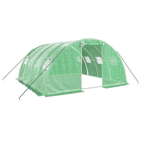 vidaXL Växthus med stålram grön 16 m² 4x4x2 m Grön