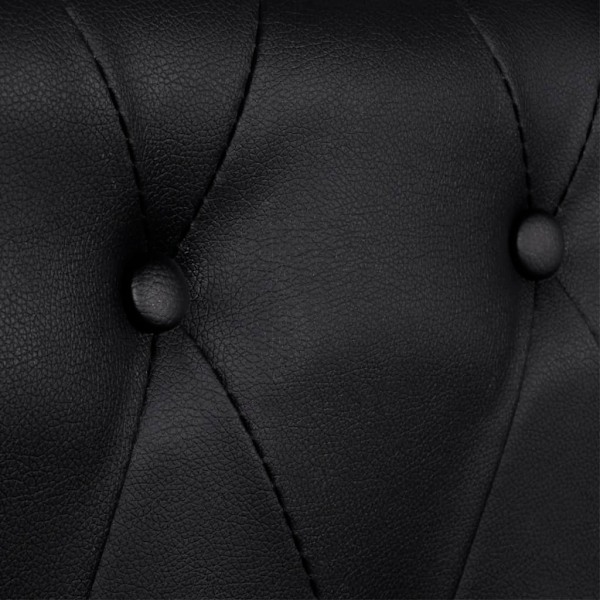 vidaXL Soffset Chesterfield i svart konstläder 2-sitsig + 3-sitsig Svart