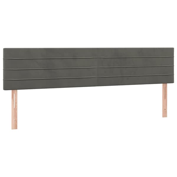 vidaXL Ramsäng med madrass mörkgrå 200x200 cm sammet Grå