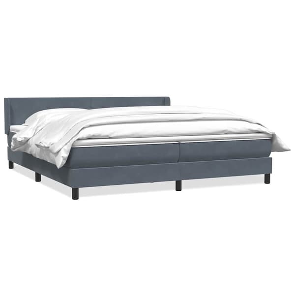 vidaXL Ramsäng med madrass mörkgrå 180x210 cm sammet Grå