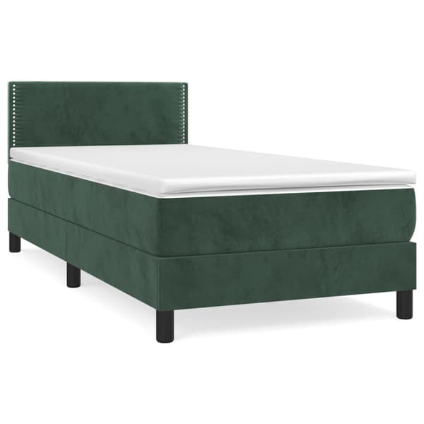 vidaXL Ramsäng med madrass mörkgrön 100x200 cm sammet Grön