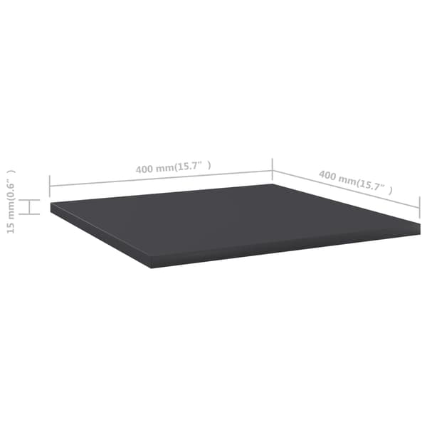 vidaXL Hyllplan 8 st grå 40x40x1,5 cm konstruerat trä grå