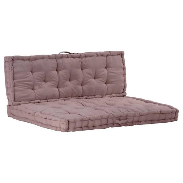 vidaXL Dyna till pallsoffa 2 st bomull taupe Taupe