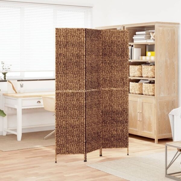 vidaXL Rumsavdelare 3 paneler brun 122x180 cm vattenhyacint Brun