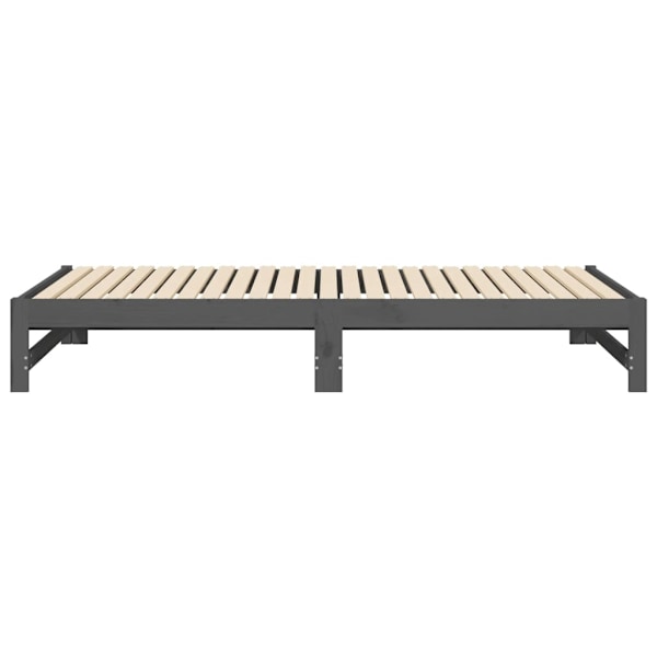 vidaXL Utdragbar dagbädd grå 2x(90x200) cm massiv furu Grå