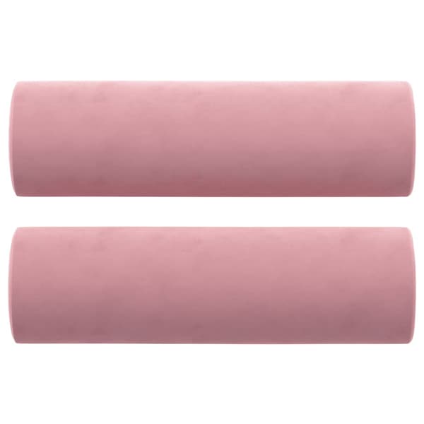 vidaXL 2-sitssoffa med prydnadskuddar rosa 120 cm sammet Rosa
