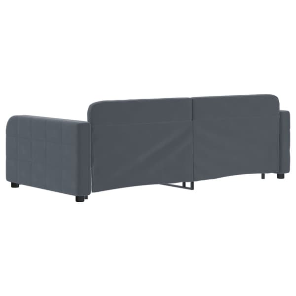 vidaXL Dagbädd utdragbar mörkgrå 90x190 cm sammet Grå