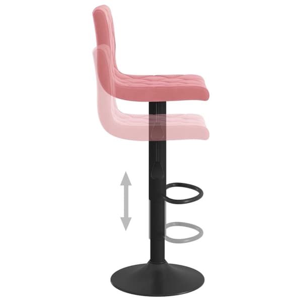 vidaXL Barstolar 2 st rosa sammet Rosa