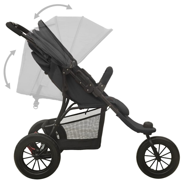 vidaXL Barnvagn antracit stål Antracit