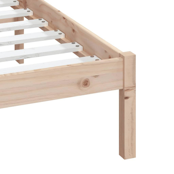 vidaXL Sängram massiv furu 120x190 cm Brun