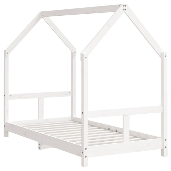 vidaXL Sängram för barnsäng vit 80x160 cm massiv furu Vit