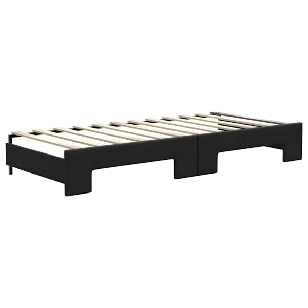 vidaXL Dagbädd med madrasser utdragbar svart 80x200 cm tyg Svart