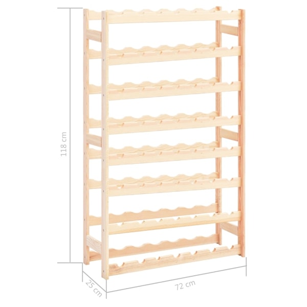 vidaXL Vinställ för 56 flaskor furu Beige