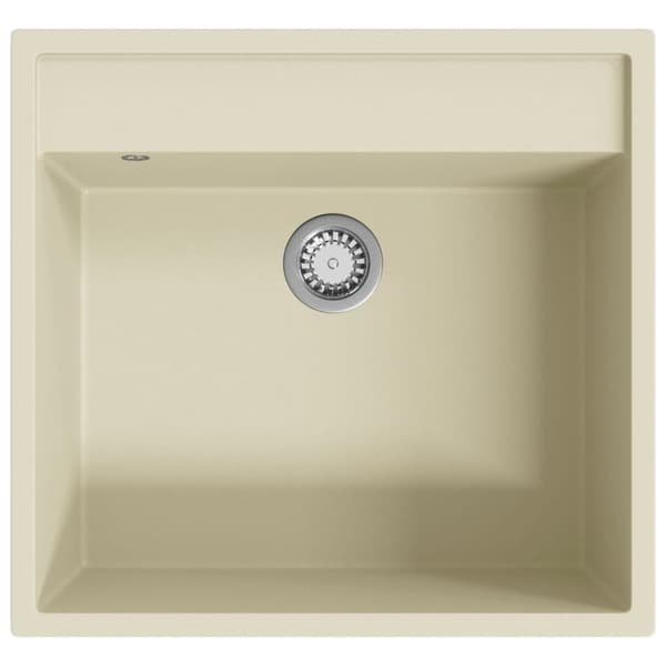 vidaXL Diskho med bräddavlopp beige granit Beige