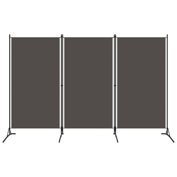 vidaXL Rumsavdelare 3 paneler antracit 260x180 cm Antracit