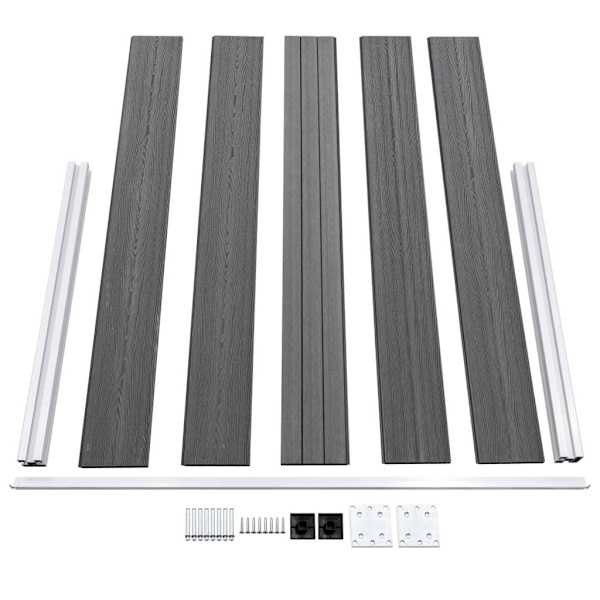 vidaXL Staketpanel WPC 353x106 cm grå grå