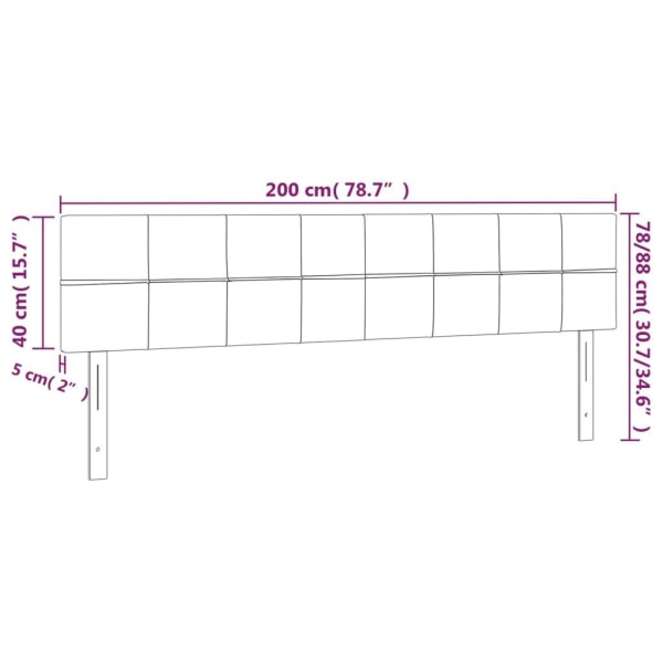 vidaXL Huvudgavlar 2 st svart 100 x 5 x 78/88 cm tyg Svart