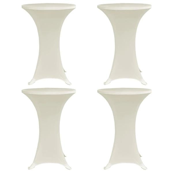 vidaXL Överdrag till ståbord Ø60 cm gräddvit stretch 4 st Creme