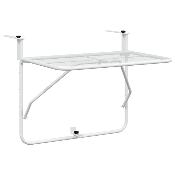 vidaXL Balkongbord vit 60x40 cm stål Vit