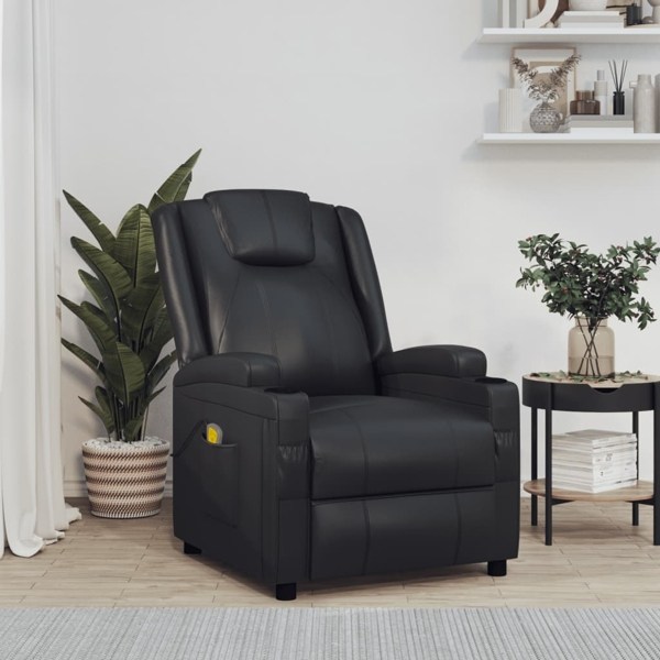 vidaXL Massagefåtölj svart konstläder Svart