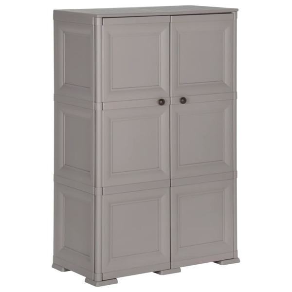 vidaXL Plastskåp 79x43x125 cm träimitation grå grå