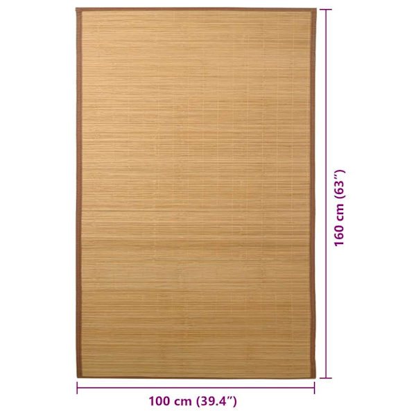 vidaXL Bambumatta 100x160 cm brun Brun
